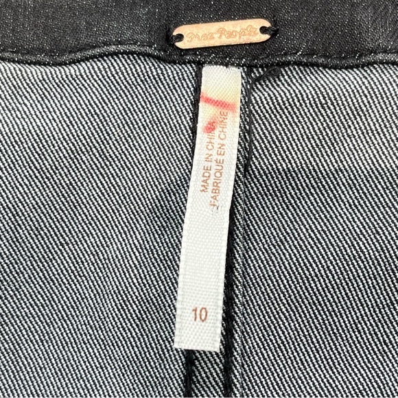 Free People Wandering Star Denim Mini Dress Sz 10 - Picture 10 of 11